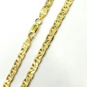 14K Solid Gold Flat Marina Link Chain